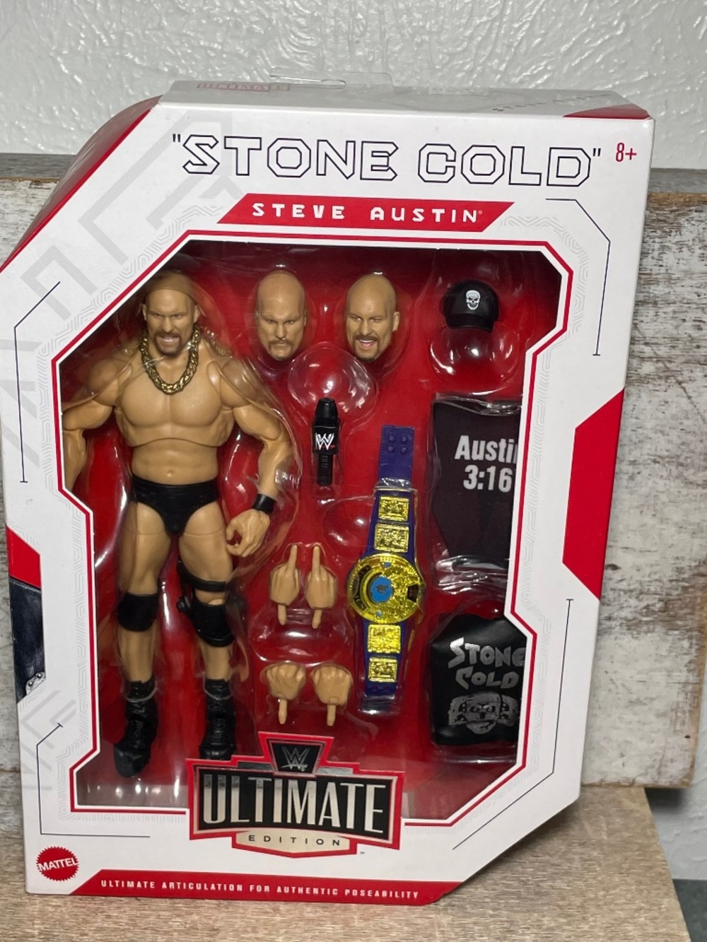 WWE Ultimate Edition Stone Cold Steve Austin Action Figure Boxed With Belt New